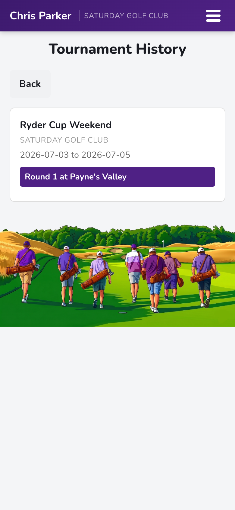 Tournament history list